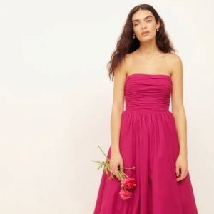 Reformation Kastoria Dress in Rhubarb, Size 4
